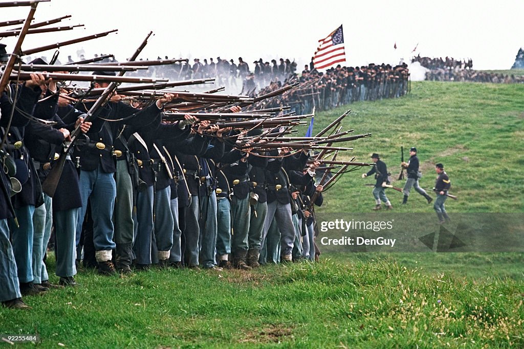 Guerra Civil americana linha de infantaria da batalha Vale de Shenandoah Virgínia