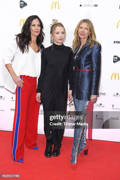 Bettina Zimmermann, Anna Lena Klenke and Ursula Karven attend the 99Fire-Films-Award on February 21, 2018 in Berlin, Germany.