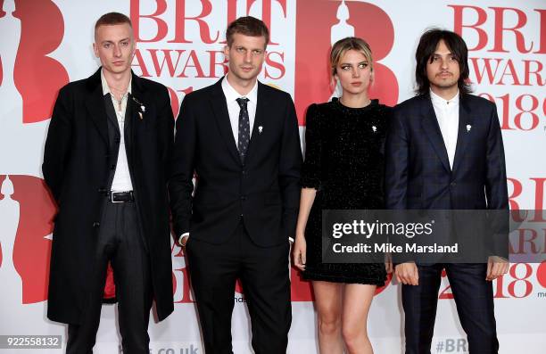 Wolf Alice attend The BRIT Awards 2018 held at The O2 Arena on February 21, 2018 in London, England.