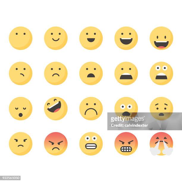 cute emoticons set 1 - smiley faces stock illustrations