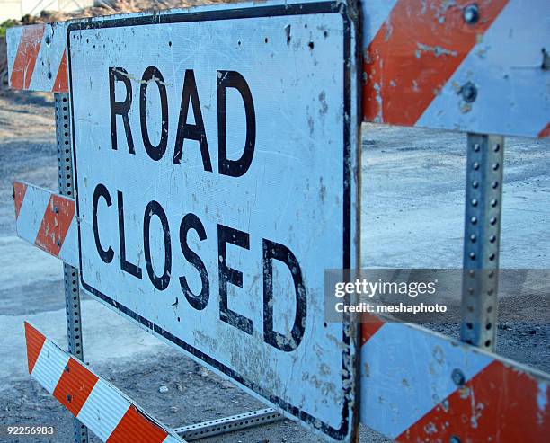 road closed sign - road closed stock pictures, royalty-free photos & images