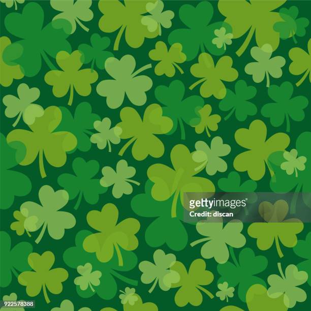 st. patrick's day seamless pattern with clover - st patricks day stock illustrations