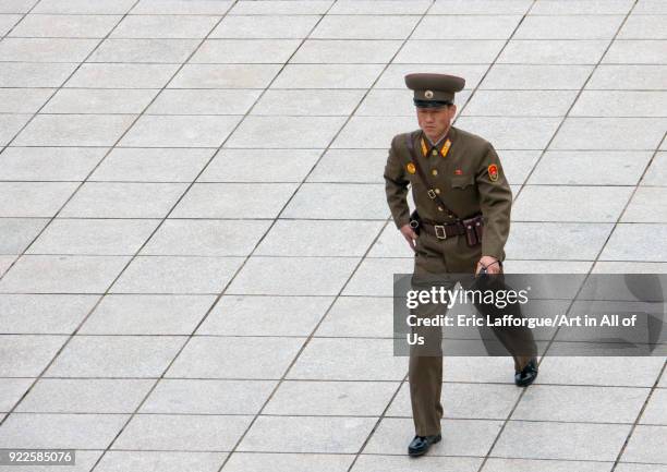 North Korean soldier in the joint security area of the Demilitarized Zone, North Hwanghae Province, Panmunjom, North Korea on April 27, 2010 in...