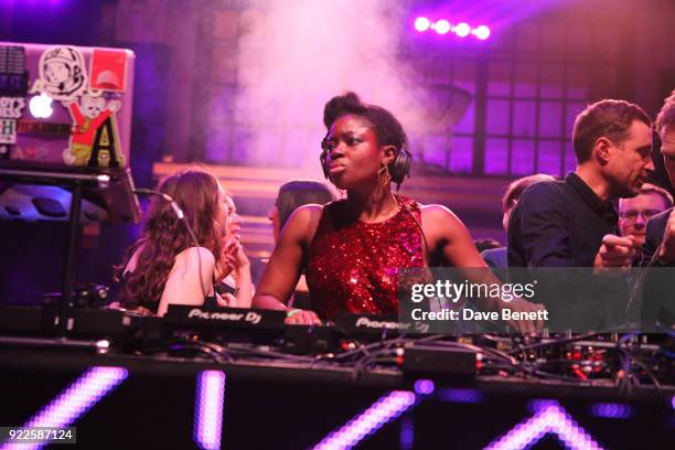 Clara Amfo attends the Universal Music BRIT Awards After-Party 2018 hosted by Soho House and Bacardi at The Ned on February 21, 2018 in London,...