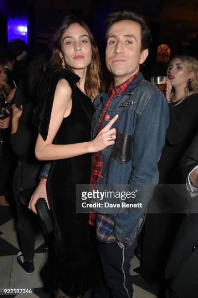 Alexa Chung and Nick Grimshaw attend the Universal Music BRIT Awards After-Party 2018 hosted by Soho House and Bacardi at The Ned on February 21,...