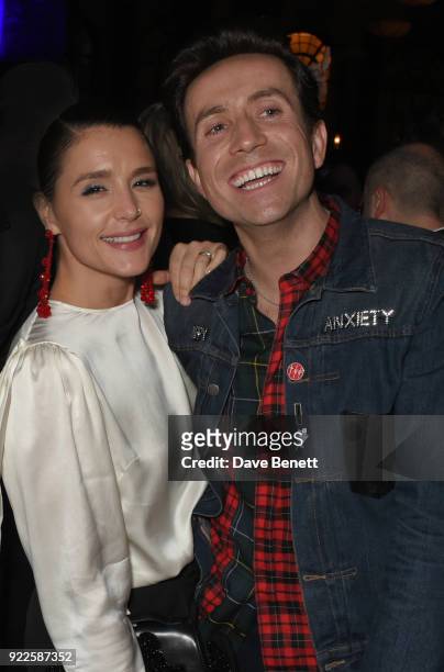 Jessie Ware and Nick Grimshaw attend the Universal Music BRIT Awards After-Party 2018 hosted by Soho House and Bacardi at The Ned on February 21,...