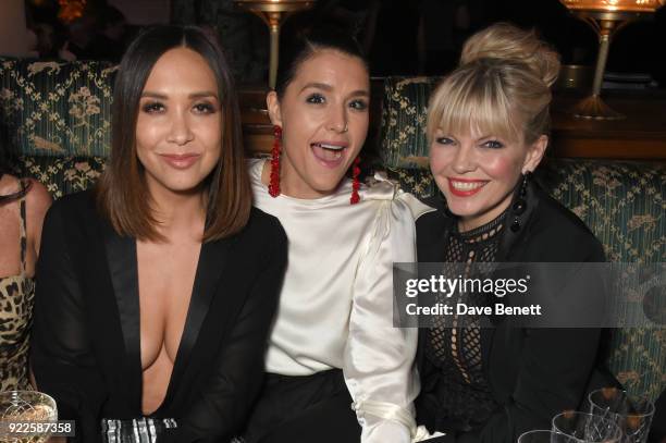 Myleene Klass, Jessie Ware and Zoe Ball attend the Universal Music BRIT Awards After-Party 2018 hosted by Soho House and Bacardi at The Ned on...