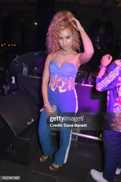 Raye attends the Universal Music BRIT Awards After-Party 2018 hosted by Soho House and Bacardi at The Ned on February 21, 2018 in London, England.