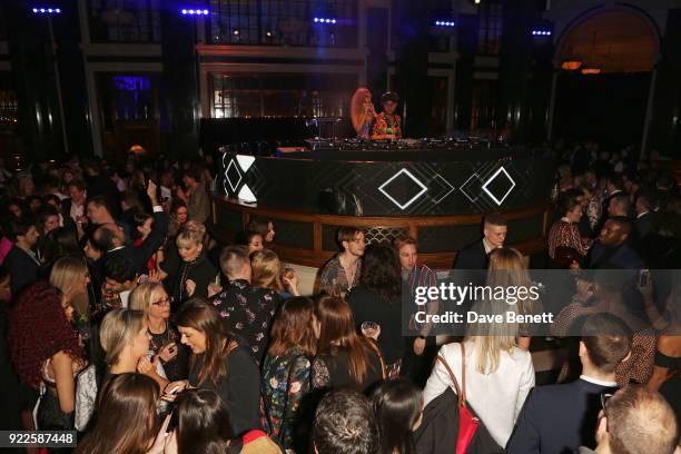 Raye and Jax Jones attend the Universal Music BRIT Awards After-Party 2018 hosted by Soho House and Bacardi at The Ned on February 21, 2018 in...