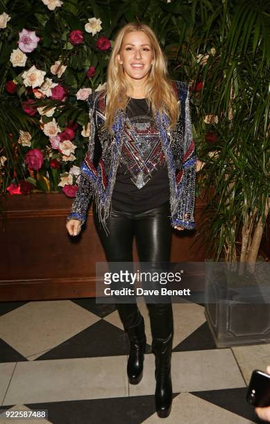 Ellie Goulding attends the Universal Music BRIT Awards After-Party 2018 hosted by Soho House and Bacardi at The Ned on February 21, 2018 in London,...