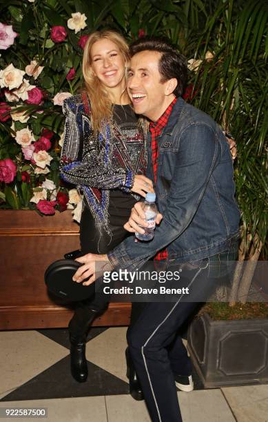 Ellie Goulding and Nick Grimshaw attend the Universal Music BRIT Awards After-Party 2018 hosted by Soho House and Bacardi at The Ned on February 21,...
