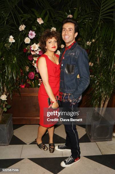 Annie Mac and Nick Grimshaw attend the Universal Music BRIT Awards After-Party 2018 hosted by Soho House and Bacardi at The Ned on February 21, 2018...