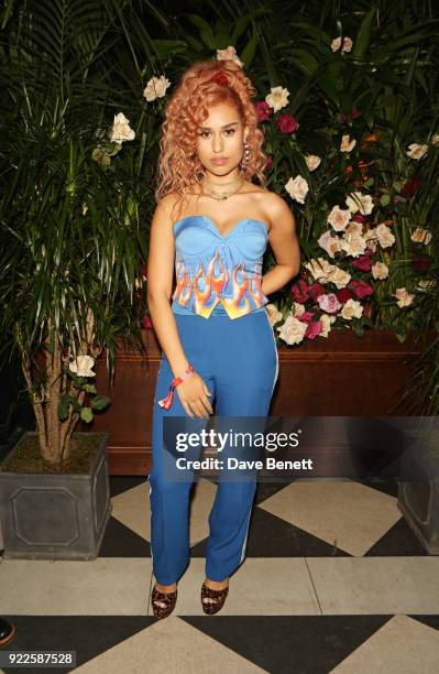 Raye attends the Universal Music BRIT Awards After-Party 2018 hosted by Soho House and Bacardi at The Ned on February 21, 2018 in London, England.