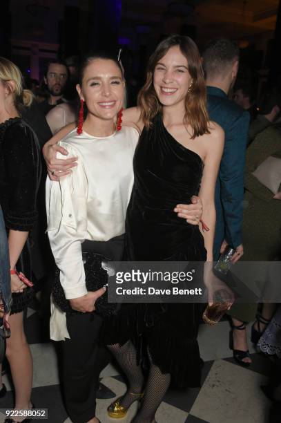 Jessie Ware and Alexa Chung attend the Universal Music BRIT Awards After-Party 2018 hosted by Soho House and Bacardi at The Ned on February 21, 2018...
