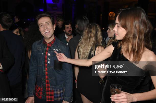 Nick Grimshaw and Alexa Chung attend the Universal Music BRIT Awards After-Party 2018 hosted by Soho House and Bacardi at The Ned on February 21,...