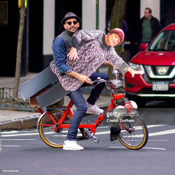 Photographer JR is seen in Greenwich Village on February 20, 2018 in New York City.