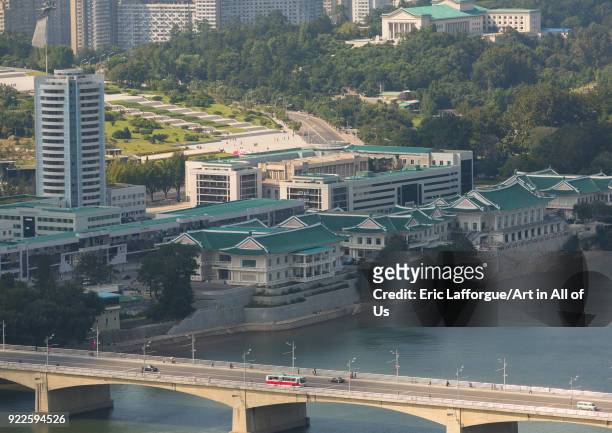 Restaurants on Taedong river, Pyongan Province, Pyongyang, North Korea on September 9, 2012 in Pyongyang, North Korea.