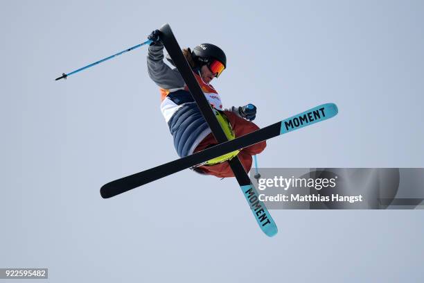 David Wise of the United States competes during the Freestyle Skiing Men's Ski Halfpipe Final on day thirteen of the PyeongChang 2018 Winter Olympic...