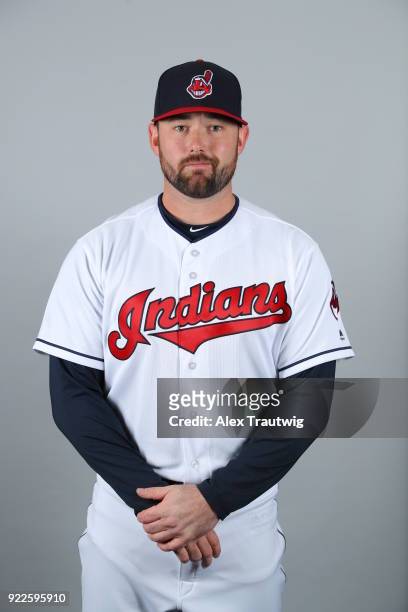 Preston Claiborne of the Cleveland Indians poses during Photo Day on Wednesday, February 21, 2018 at Goodyear Ballpark in Goodyear, Arizona.