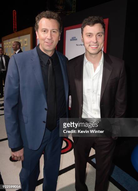 Jonathan Goldstein and John Francis Daley attend the premiere of New Line Cinema and Warner Bros. Pictures' "Game Night" at TCL Chinese Theatre on...