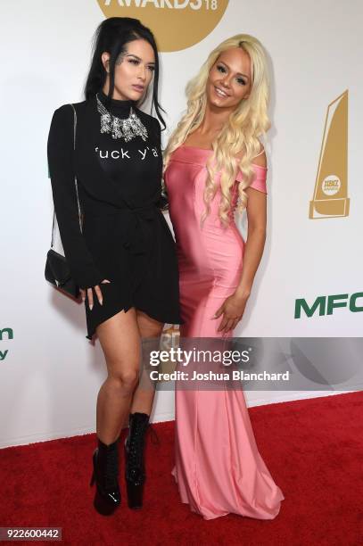 Katrina Jade and Elsa Jean attend the 2018 XBIZ Awards on January 18, 2018 in Los Angeles, California.