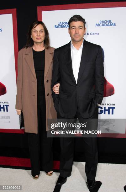 Actor Kyle Chandler and wife Kathryn Chandler arrive for the World Premiere of Warner Bros., "Game Night," on February 21 in Hollywood, California. /...