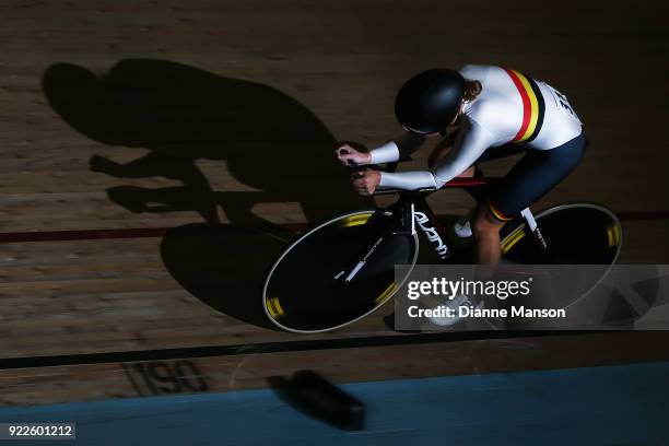 Jessie Hodges of Waikato Bay of Plenty competes in the Elite Women 3000m IP during the New Zealand Track Cycling Championships on February 22, 2018...