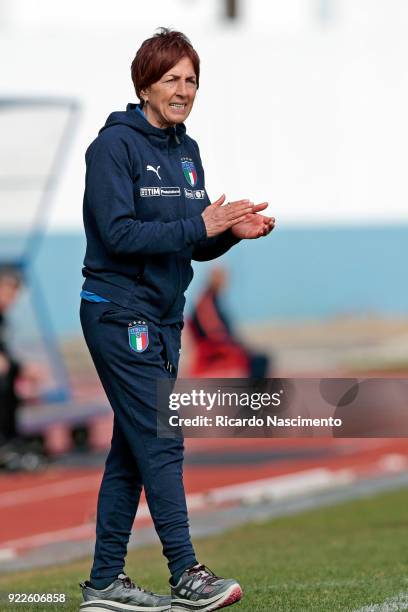 Nazzarena Grilli, Head Coach of U16 Girls Italy gestures during UEFA Development Tournament match between U16 Girls Germany and U16 Girls Italy at...