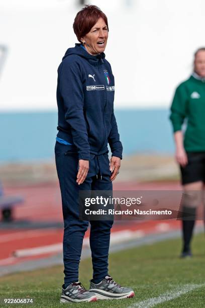 Nazzarena Grilli, Head Coach of U16 Girls Italy gestures during UEFA Development Tournament match between U16 Girls Germany and U16 Girls Italy at...