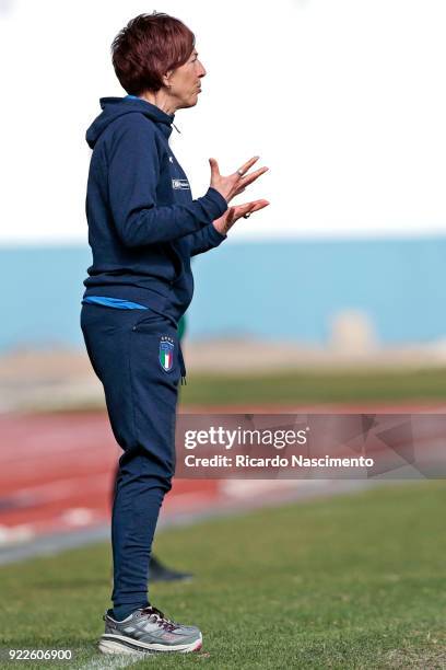 Nazzarena Grilli, Head Coach of U16 Girls Italy gestures during UEFA Development Tournament match between U16 Girls Germany and U16 Girls Italy at...