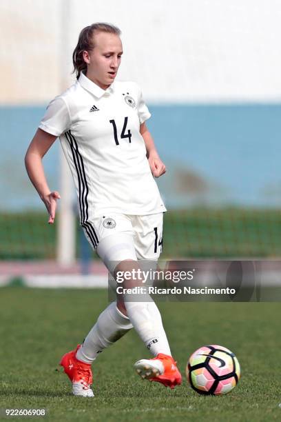 Paula Reimann of Girls Germany U16 during UEFA Development Tournament match between U16 Girls Germany and U16 Girls Italy at VRSA Stadium on February...