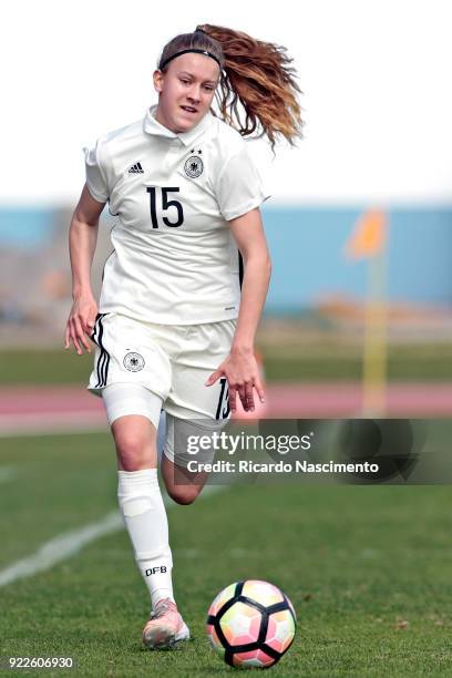 Samantha Kuhen of Girls Germany U16 during UEFA Development Tournament match between U16 Girls Germany and U16 Girls Italy at VRSA Stadium on...