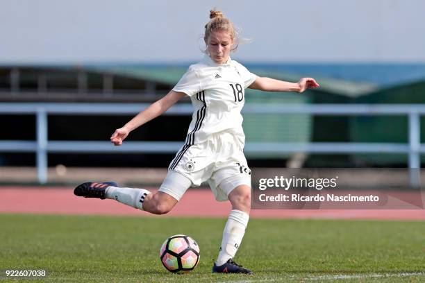 Sophie Krall of Girls Germany U16 during UEFA Development Tournament match between U16 Girls Germany and U16 Girls Italy at VRSA Stadium on February...