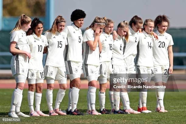 Players of Girls Germany U16 Lina Vianden, Sonja Merazguia, Samantha Kuhen, Victoria Ezebinyuo, Bente Fischer, Sophie Krall, Kim-Sophie Baade, Donata...