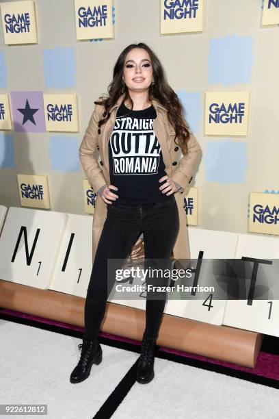 Ingrid Bisu attends the premiere of New Line Cinema and Warner Bros. Pictures' "Game Night" at TCL Chinese Theatre on February 21, 2018 in Hollywood,...