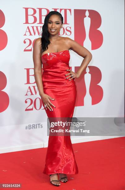 Jennifer Hudson attends The BRIT Awards 2018 held at The O2 Arena on February 21, 2018 in London, England.
