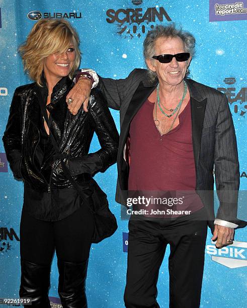 Patti Hansen and musician Keith Richards arrive at Spike TV's Scream 2009 held at the Greek Theatre on October 17, 2009 in Los Angeles, California.