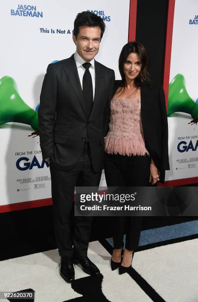 Jason Bateman and Amanda Anka attend the Premiere of New Line Cinema And Warner Bros. Pictures' "Game Night" at TCL Chinese Theatre on February 21,...