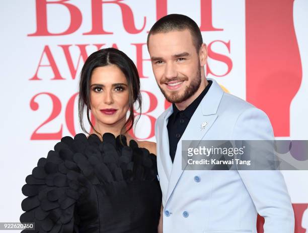 Cheryl and Liam Payne attend The BRIT Awards 2018 held at The O2 Arena on February 21, 2018 in London, England.