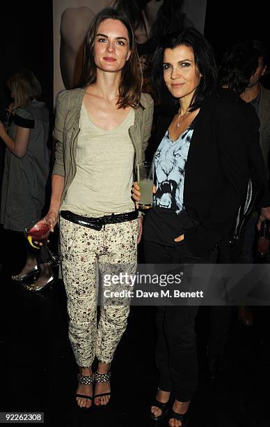 Anouck Lepere and Ali Hewson attend the launch party for the new limited edition Edun women's t-shirts and t-dresses hosted by Edun and Dazed &...