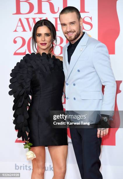 Cheryl and Liam Payne attend The BRIT Awards 2018 held at The O2 Arena on February 21, 2018 in London, England.