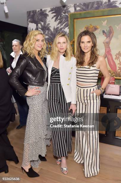 Veronica Swanson Beard, Sara Foster and Veronica Miele Beard attend Veronica Beard LA Store Opening on February 21, 2018 in Los Angeles, California.