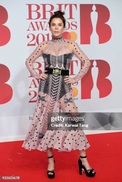 Anna Friel attends The BRIT Awards 2018 held at The O2 Arena on February 21, 2018 in London, England.