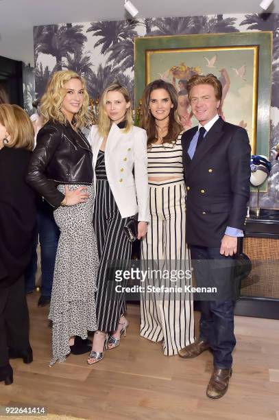 Veronica Swanson Beard, Sara Foster, Veronica Miele Beard and Kevin Cooper Ray attend Veronica Beard LA Store Opening on February 21, 2018 in Los...