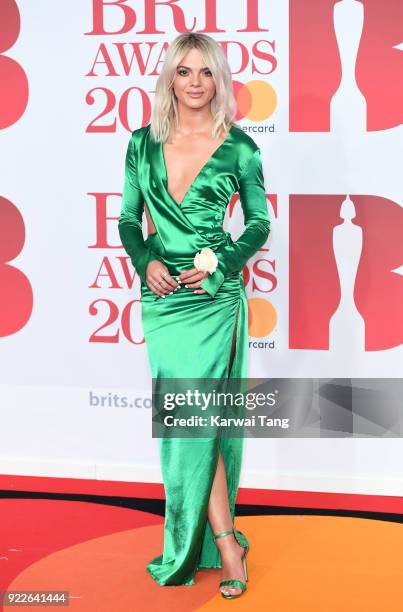 Louisa Johnson attends The BRIT Awards 2018 held at The O2 Arena on February 21, 2018 in London, England.