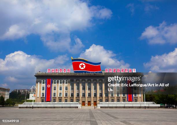 Government building in Kim Il-sung square, Pyongan Province, Pyongyang, North Korea on September 9, 2012 in Pyongyang, North Korea.