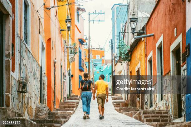couple visiting guanajuato mexico - mexico stock pictures, royalty-free photos & images