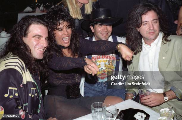 Party at Woody's Miami Beach featuring Maria Conchita Alonso, Tico Torres, Alec John Such, in 1988.