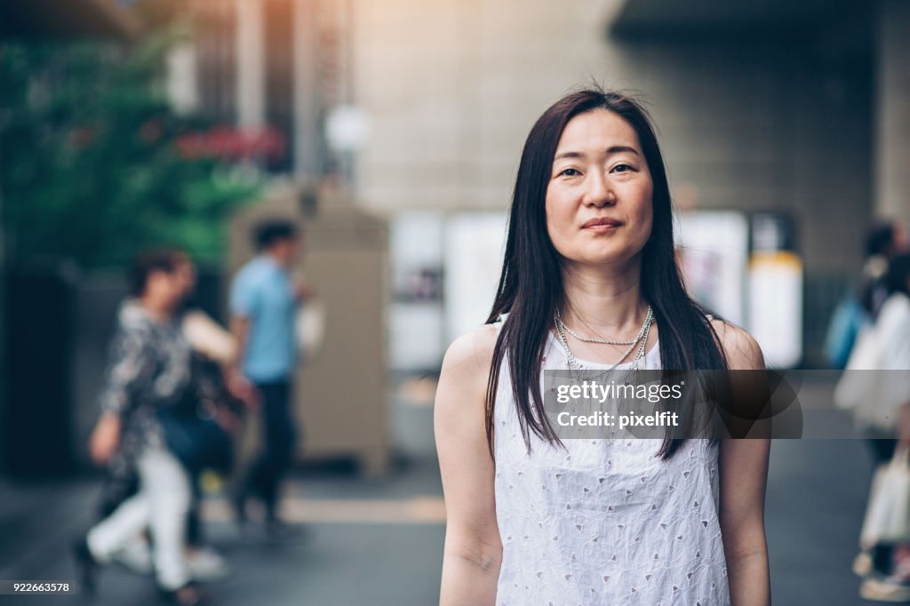 Japanese woman outdoors in the city