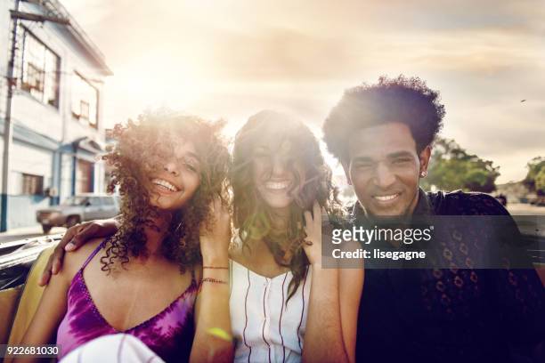 Mixed-race Cuban friends in Havanna